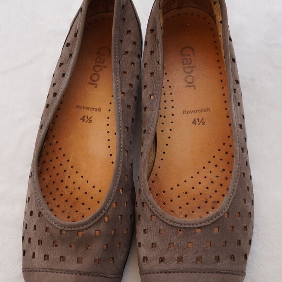 Gabor Hovercraft Brown Suede Perforated Flats Size 5.5‎ - Picture 2 of 10
